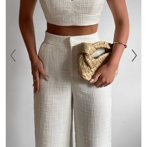 SHOWPO- ADELAIDE TWO PIECE WIDE LEG SET IN WHITE